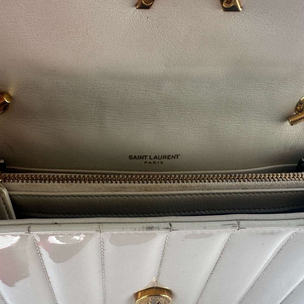 Yves Saint Laurent Glossy Cream Crossbody Bag - Picture 8 of 14